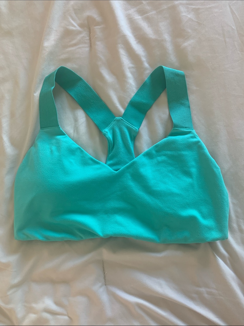 aerie Seamless Racerback Sports Bra in Aqua Teal